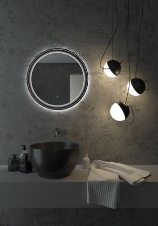 Зеркало Континент Planet black D600 LED подсветка 6000К бесконтактный сенсор  димир ,Soft touch ЗЛП623