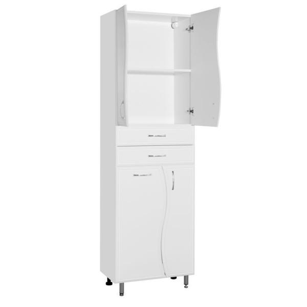 Шкаф пенал для ванной 70см Style Line Волна (2ящ.,корзина) 2000*700*340, ЛС-000010050