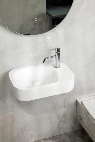 Раковина накладная Boheme COLIBRI Corian 480*320*100 Matt White 902-MW