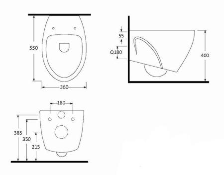 Унитаз BeWash Helenen подвесной безободковый с сиденьем микролифт белый глянец 69303201