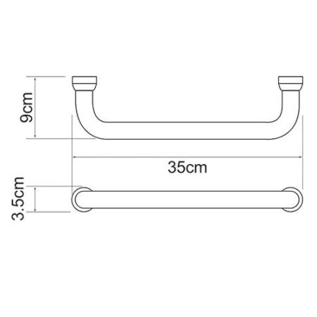 Поручень для ванны WasserKraft K-1066 30 см хром