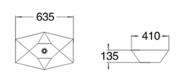 Раковина SantiLine SL-1059 64,5x42 на столешницу керамическая Белый