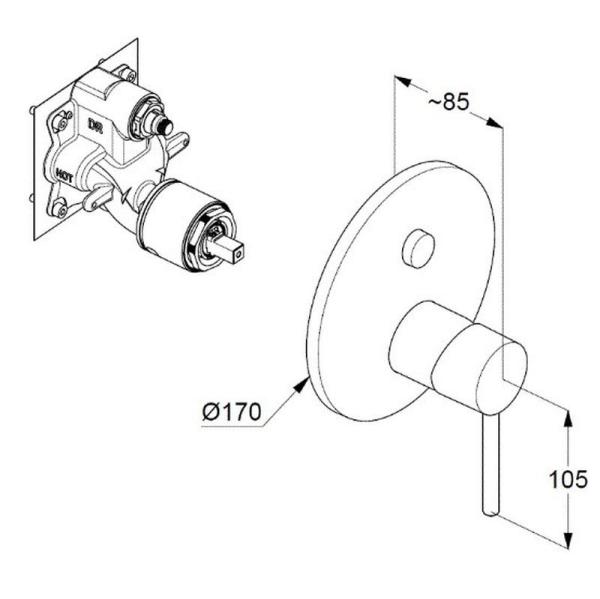 Душевой комплект KLUDI BOZZ 386710576 7 в 1 с кнопочным переключателем