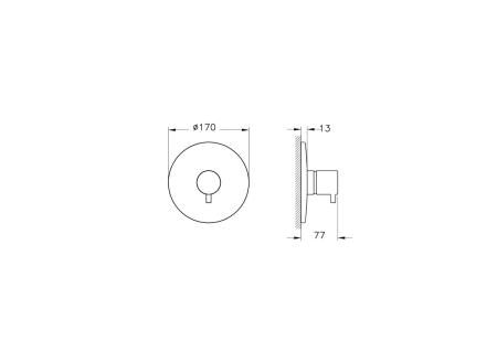 Встраиваемый душевой комплект VitrA Root Round  A49307EXP с термостатом хром латунь