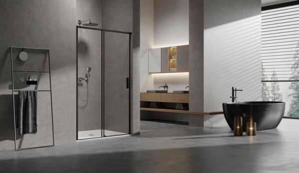 Душевая дверь Vincea Slim VDS-6SL120CLB, 1200, черный, стекло прозрачное