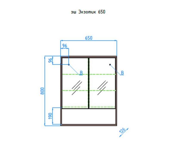Зеркальный шкаф Style Line Elfante Экзотик 65