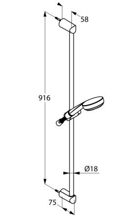 Душевой гарнитур Kludi Logo 1S 6819005-00, 90 см, цвет хром