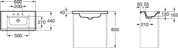 Раковина Roca The Gap Unik 60x44 327472000