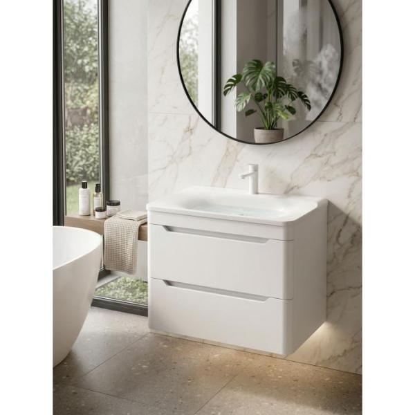 Подвесная тумба с раковиной Uperwood Ocean KOcean80w 80 см белая