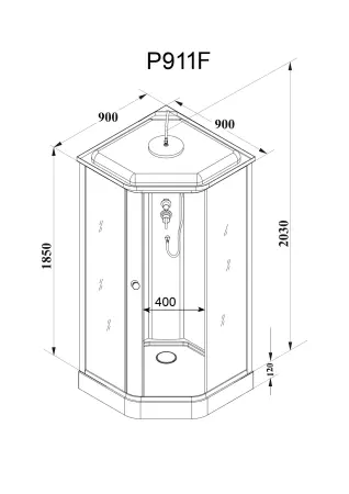 Душевая кабина PARLY P911F (90х90х215)