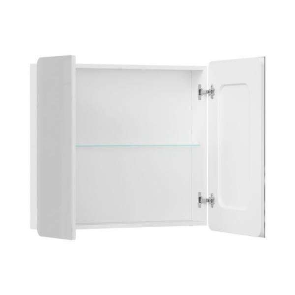 Шкаф зеркальный Volna 80 белый глянец