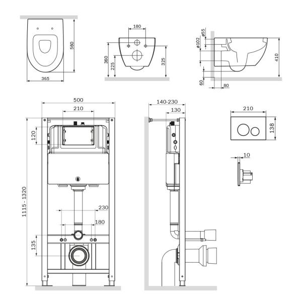 Комплект AM.PM Awe IS49051.111738 инсталляция с унитазом