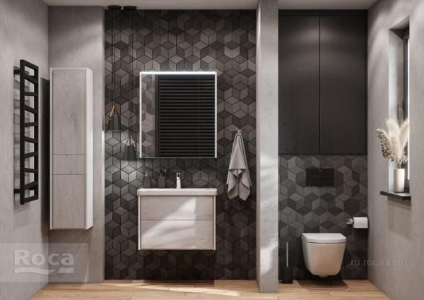 Шкаф колонна Roca Ronda L белый матовый/бетон ZRU9303005