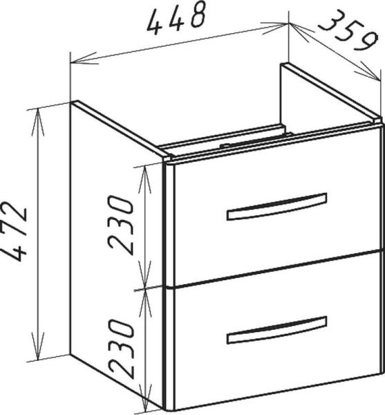 Тумба под раковину Bellezza Рокко 50 подвесная с 2 ящ. (Мини) красная