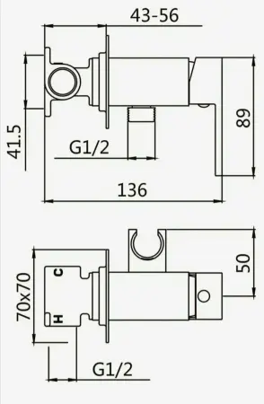 Смеситель с гигиеническим душем BOCH MANN RESIA GR CK-P11GR из латуни, с шлангом 120 см, серый