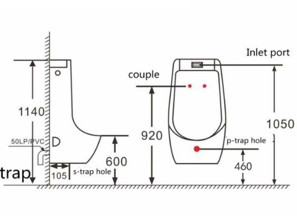 Писсуар настенный SantiLine SL-6002 с функцией электронного смыва