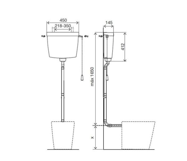 Бачок сливной OLI OliStyle 440141, кнопка, белый