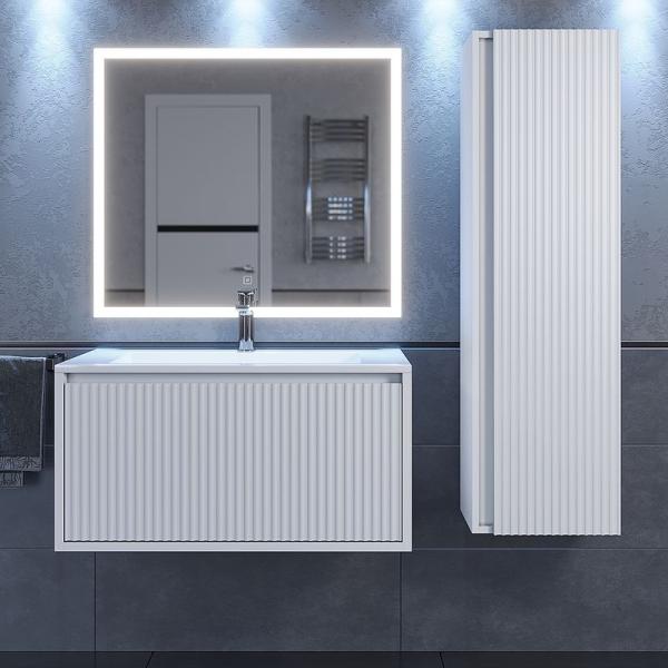 Шкаф-пенал для ванной Uperwood Next Premium, 35*28*120 см, подвесной, белый