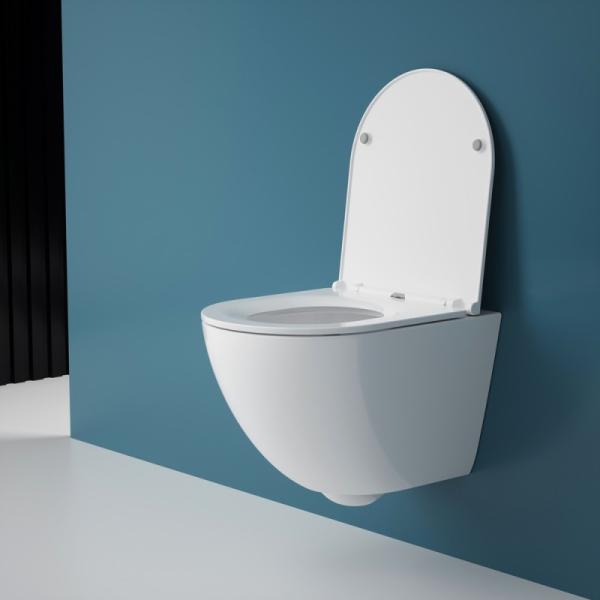 Унитаз ESBANO GARDENA-49T торнадо безободковый подвесной белый 490x360x360