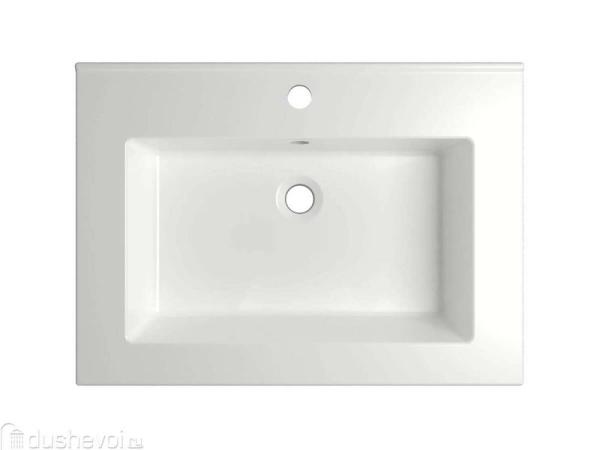 Раковина для ванной полувстраиваемая Uperwood Parma Premium 65 см, белая глянцевая