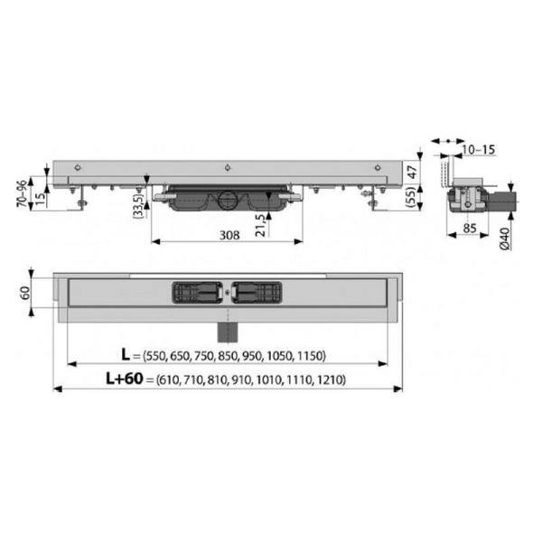 Душевой лоток AlcaPlast APZ104-750 Flexible Low