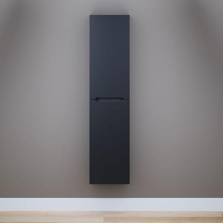 Шкаф-пенал для ванной Uperwood Tanos 33*27*150 см, подвесной, черный матовый левый