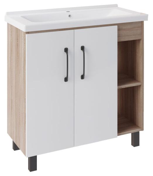 Тумба ASB-Mebel Адель 80 напольная Белый/Дуб Сонома