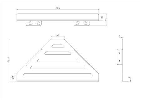 Полка для ванной угловая WONZON & WOGHAND, Брашированное золото (WW-6132-BG)