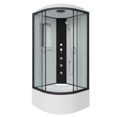 Душевая кабина Niagara NG-6708-14G 900х900х2150 высокий поддон 40см стекло прозрачное черные профиля