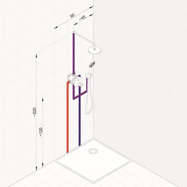 Душевой комплект KLUDI BOZZ 386710576 7 в 1 с кнопочным переключателем
