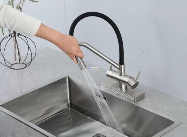 Смеситель для кухни Gappo G4098-5 с водопадом сатин