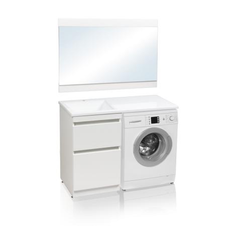 Тумба под раковину Elfante Даллас 110 напольная, Люкс белая, PLUS