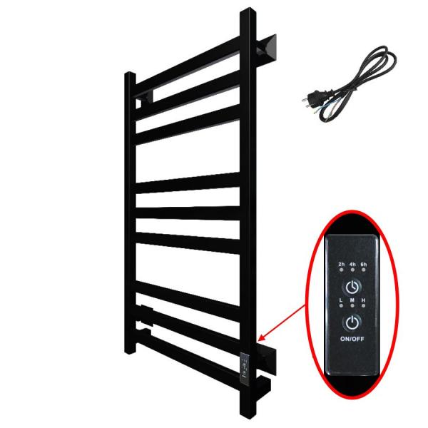 Полотенцесушитель Тругор Пэк сп 21 кв 80х40 черный ВГП электрический