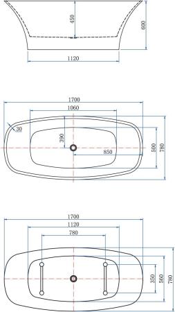 Акриловая ванна Aquanet Family Smart 170x78 88778 Matt Finish (панель Black matte)