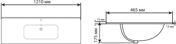 Раковина для тумбы Aquanet Flat 120