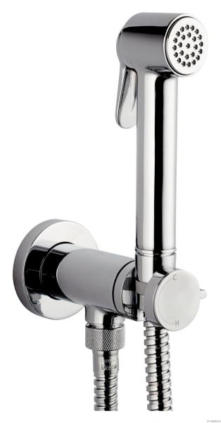 Bossini Paloma Brass Mixer Set гигиенический комплект: смеситель прогрессивный, душ, шланг 1250 мм, держатель с шланговым подключением, цвет хром