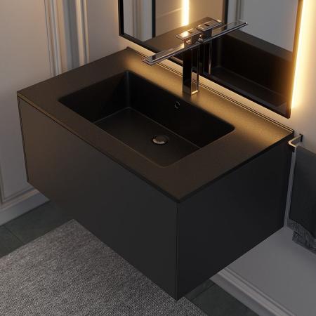 Раковина кварцевая Uperwood Parma Quartz, 75 см, черная матовая, космос