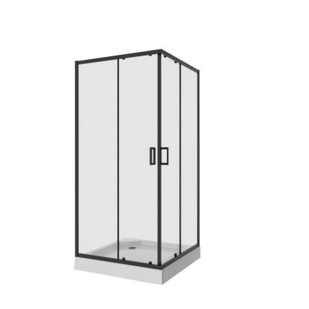 Душевой уголок Niagara Nova NG-6808-08 BLACK (90*90*190) квадрат, двери раздвижные