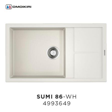 Кухонная мойка Omoikiri Sumi 86-WH 4993649, 860*500 белый