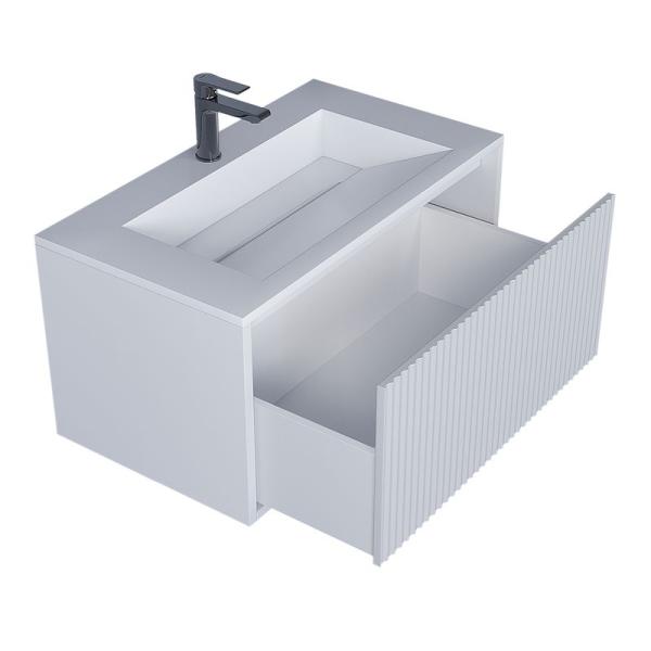 Тумба под раковину для ванной Uperwood Next Premium подвесная, 80 см, белая, 1 ящик