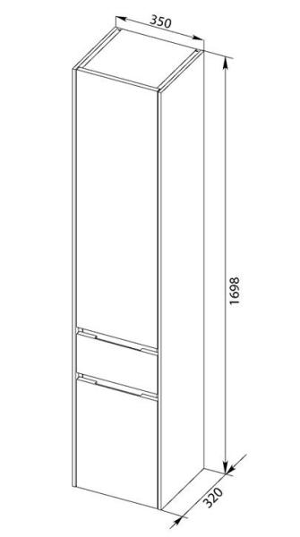 Пенал Aquanet Латина 35 цвет белый