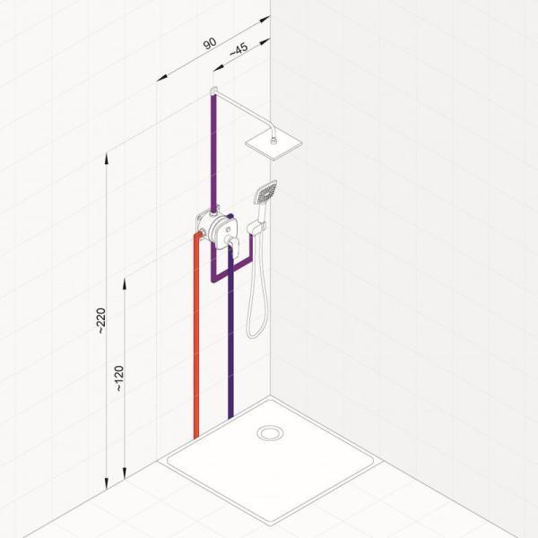 Душевой комплект KLUDI AMEO 7i в 1 с кнопочным переключателем  для душа
