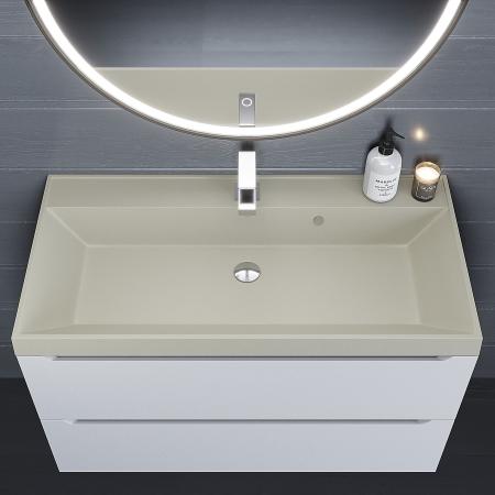 Раковина кварцевая Uperwood Classic Quartz 90 см, бежевая матовая, лён