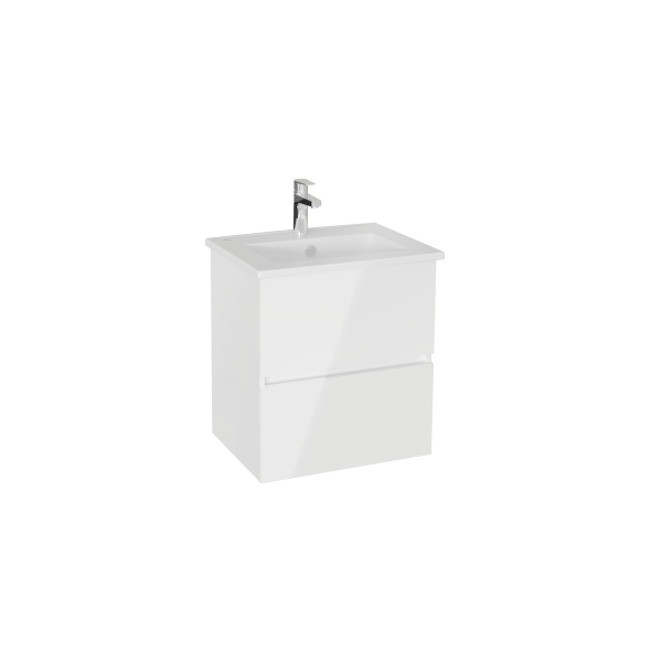 Тумба с раковиной  VitrA Mia Plus Square  69730 60 см глянцевая белая ДСП