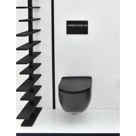 Унитаз Bien VOKHA MDKA052N1VP0B7000 подвесной безободковый сиденье микролифт, цвет черный матовый