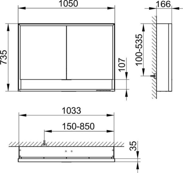 Зеркальный шкаф Keuco Royal Lumos 1050 x 735 x 165 mm 14308171301