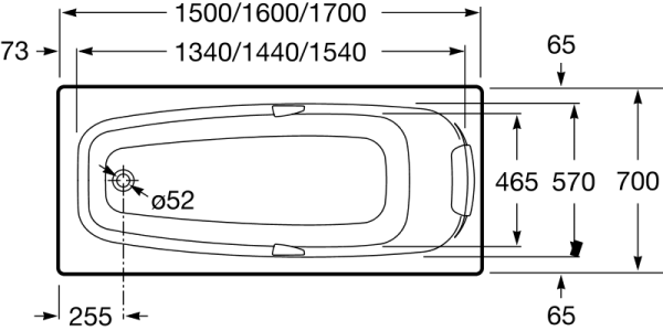 Ванна Roca Sureste 150x70 см акриловая ZRU9302778