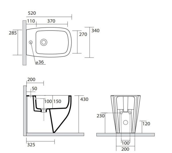 Биде напольное AXA WHITE JAM 3302001 цвет белый