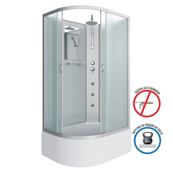 Душевая кабина Niagara NG-2310-14RBKTG 1200х800х2000-2400 высокий поддон 40см стекло матовое