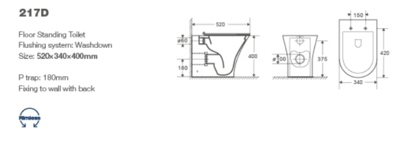 Унитаз Ceruttispa Bernina F CT7842 приставной безободковый